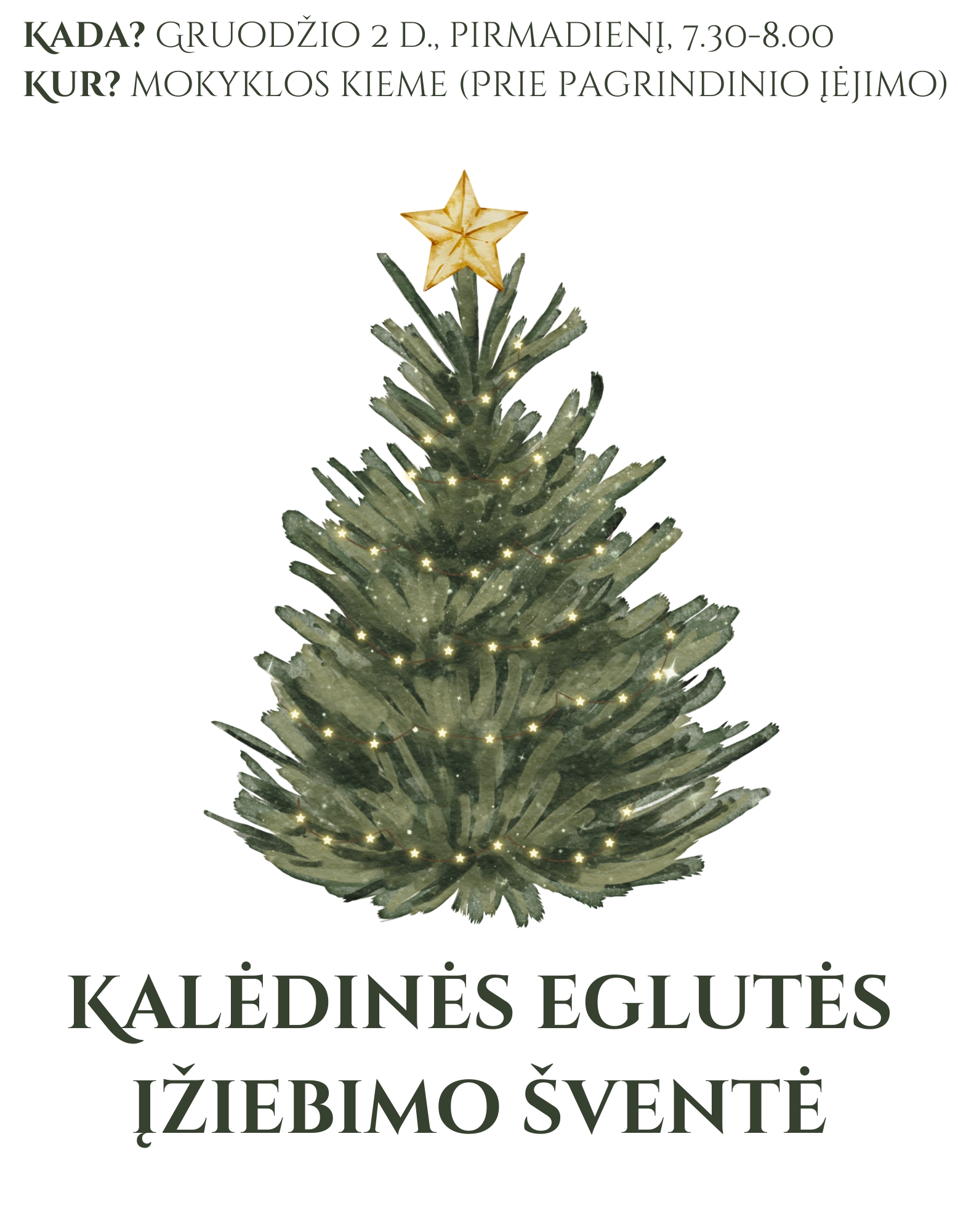 Kvietimas į eglutės įžiebimo šventę