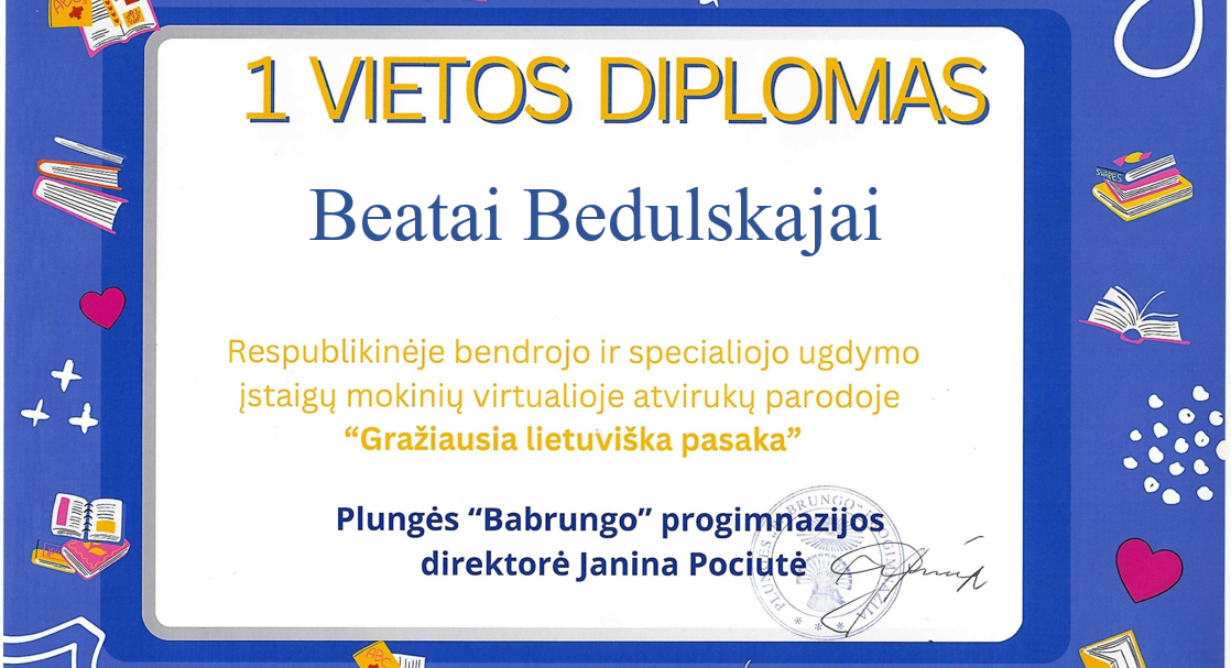 Prizinės vietos respublikinėje virtualioje parodoje „Gražiausia lietuviška pasaka“