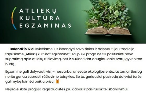Egzaminas „Atliekų kultūra“