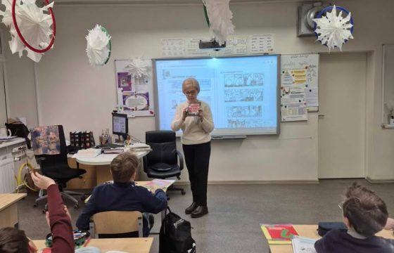 Bendradarbiavimas su progimnazijos bibliotekininke