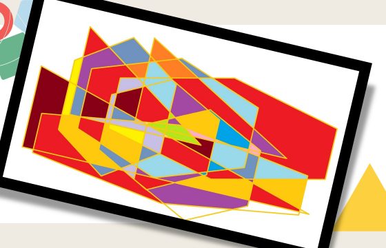 Penktokų skaitmeniniai geometrinių figūrų meno kūriniai