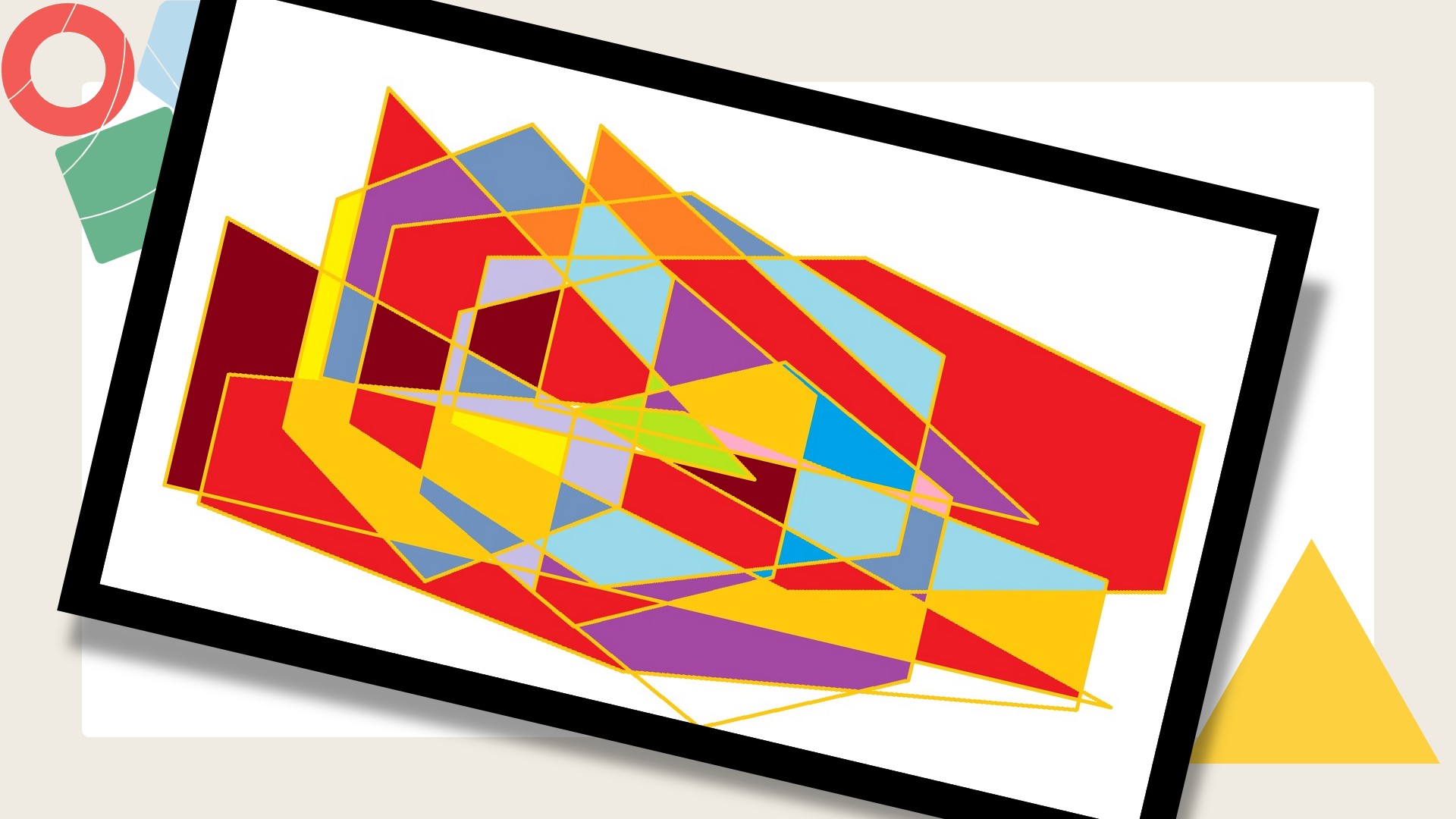 Penktokų skaitmeniniai geometrinių figūrų meno kūriniai