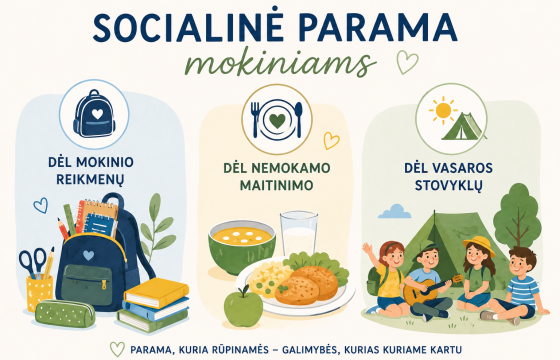 Socialinės paramos mokiniams teikimo sąlygos ir tvarka 2026-2027 m. m.