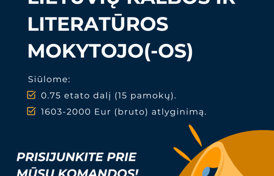 Ieškome mokytojo!